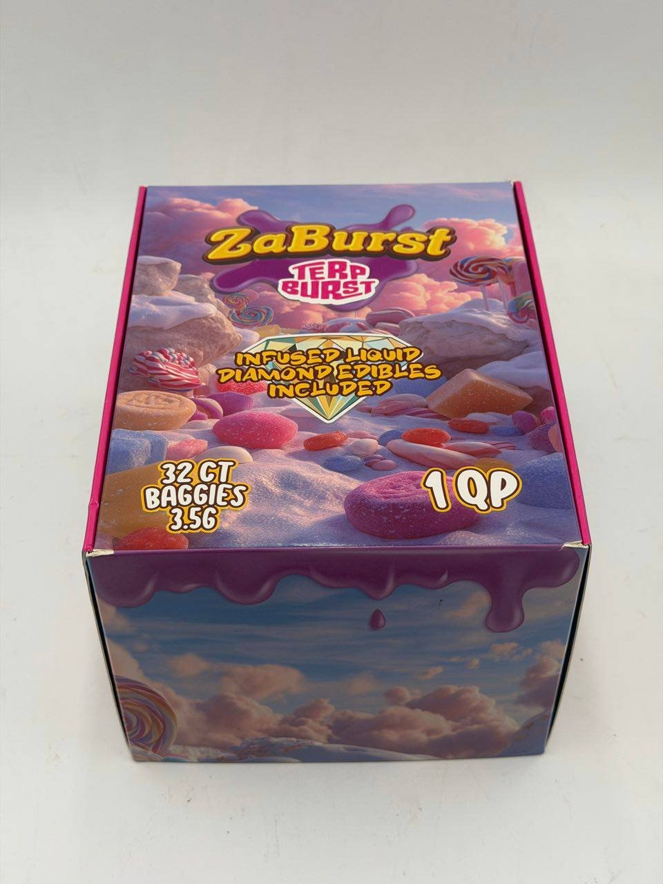 za burst qp box snowcap 8ths with gummies za burst qp box snowcap 8ths with gummies